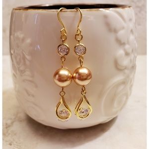 Gorgeous Pearl and CZ Earrings